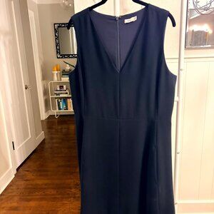 Vince Sleeveless V-Neck A-Line Midi Cocktail Dress Size 12